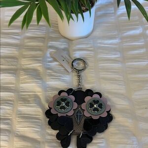 New Kate Spade Leather Owl Key Fob Chain Keychain